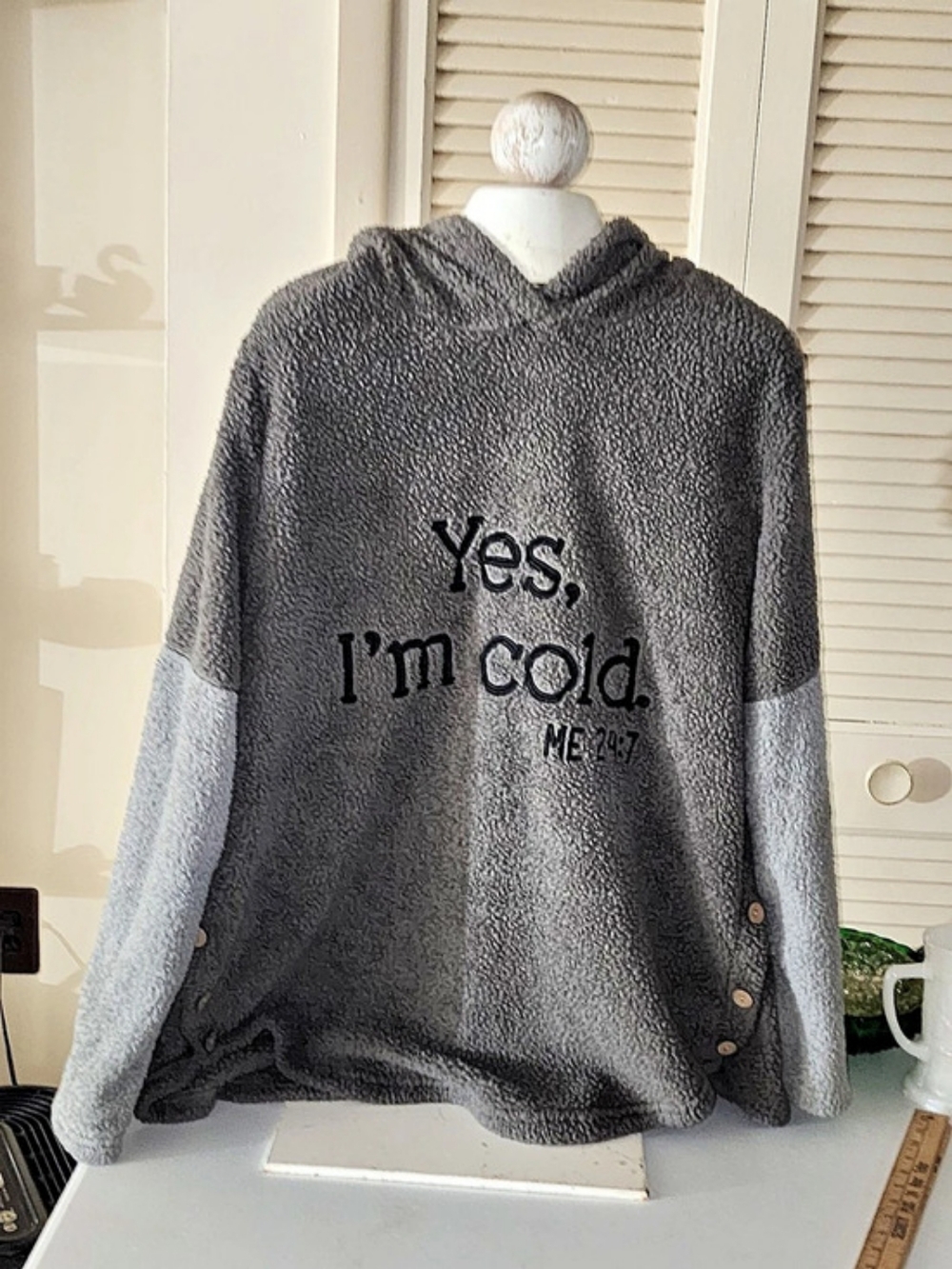 Sherpa Hoodie Gray XL Like New
